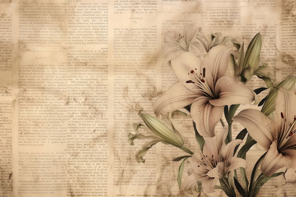 Lily border backgrounds newspaper flower.