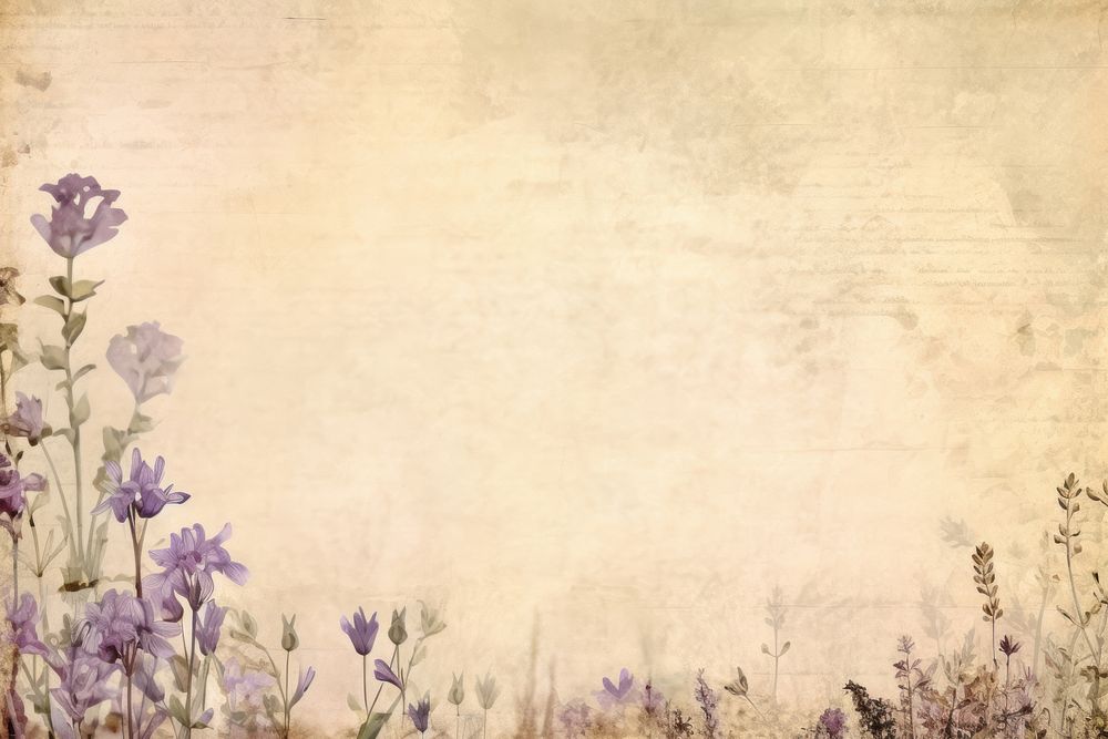 Pressed dried wildflower border backgrounds lavender outdoors.