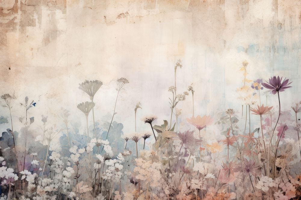 Beautiful wildflower border backgrounds painting plant.