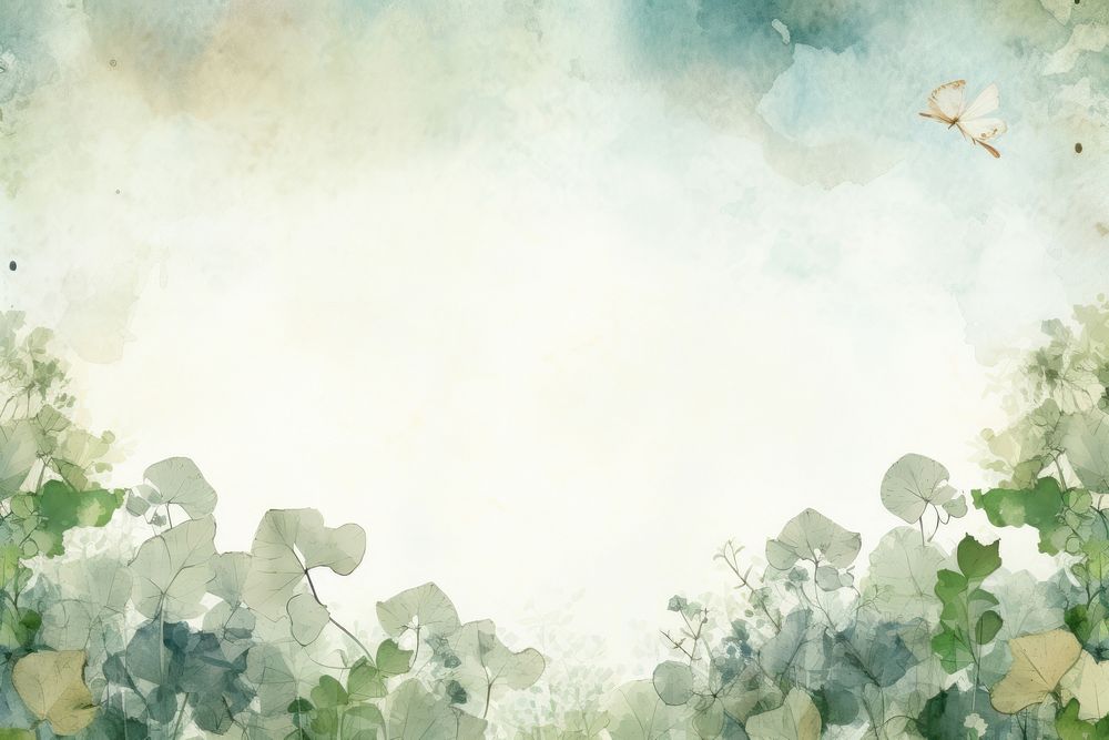 Clover watercolour border backgrounds outdoors nature.
