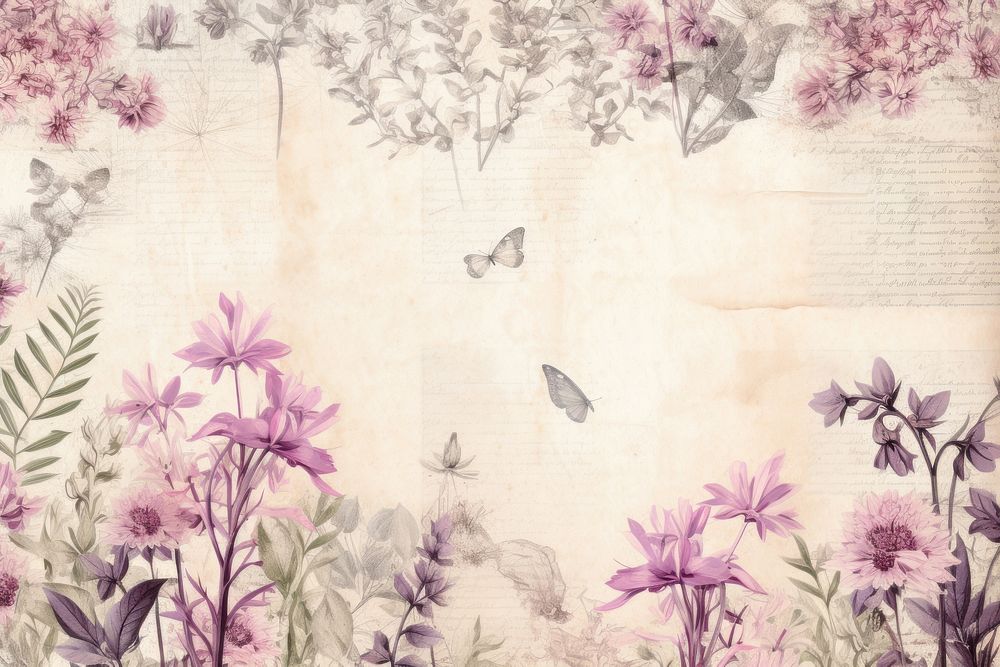 Wildflower border backgrounds pattern purple.