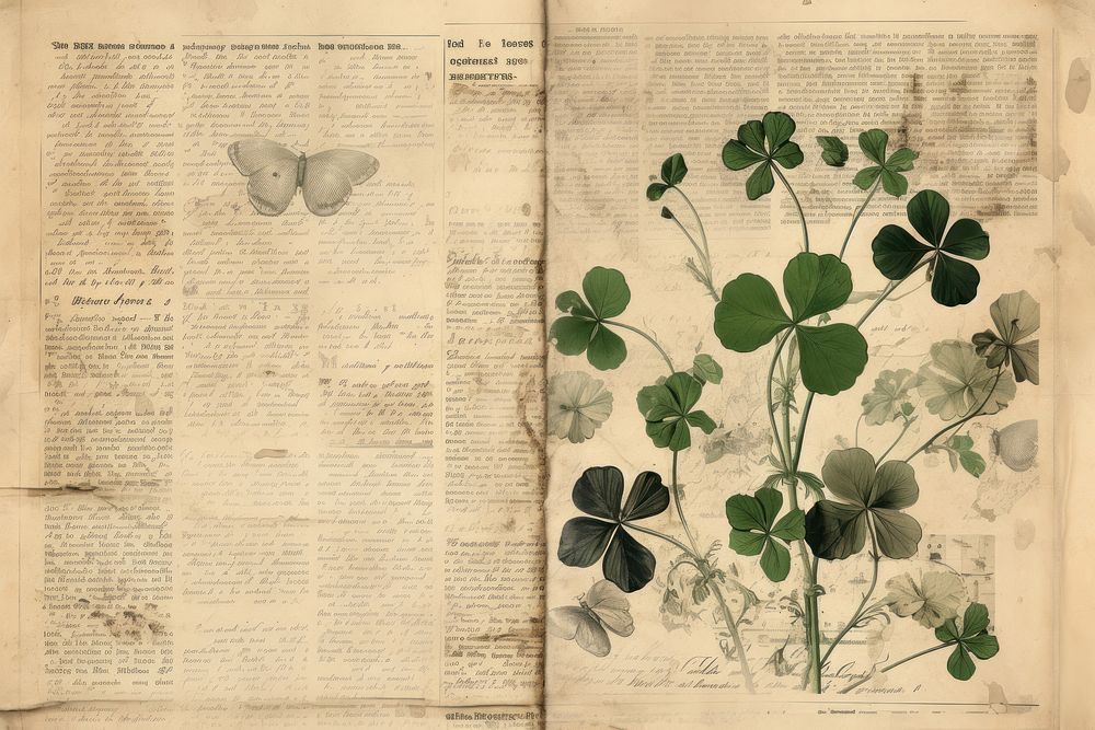 Clover leaf border herbs page publication.