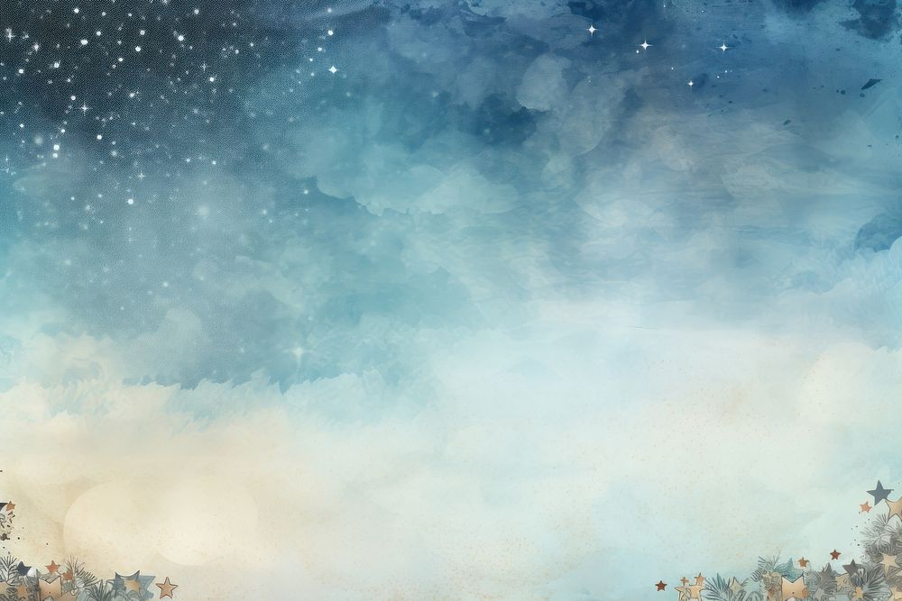 Starry sky with star watercolour border backgrounds outdoors nature.