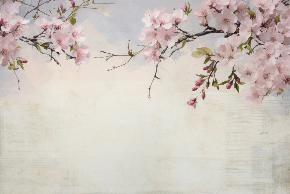 Pressed dried cherry blossom border backgrounds flower plant.