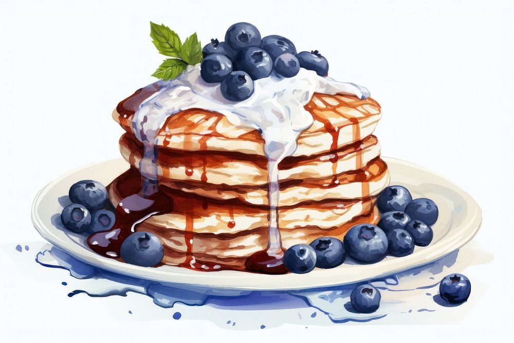 Blueberry pancake dessert fruit.