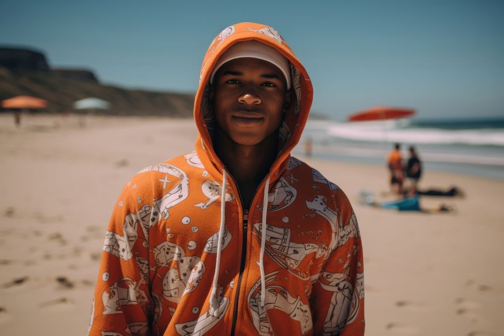African man beach photography sweatshirt.