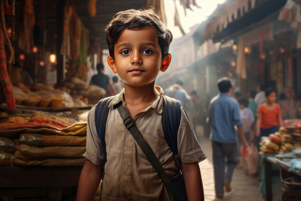 Young South Asian boy portrait adult child.