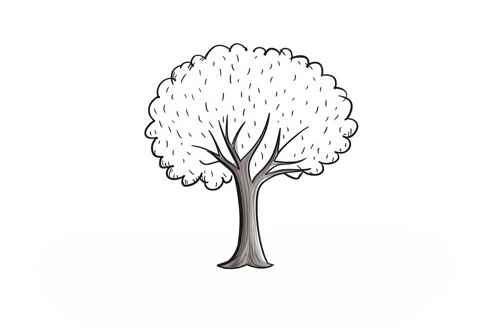 A tree drawing sketch white.