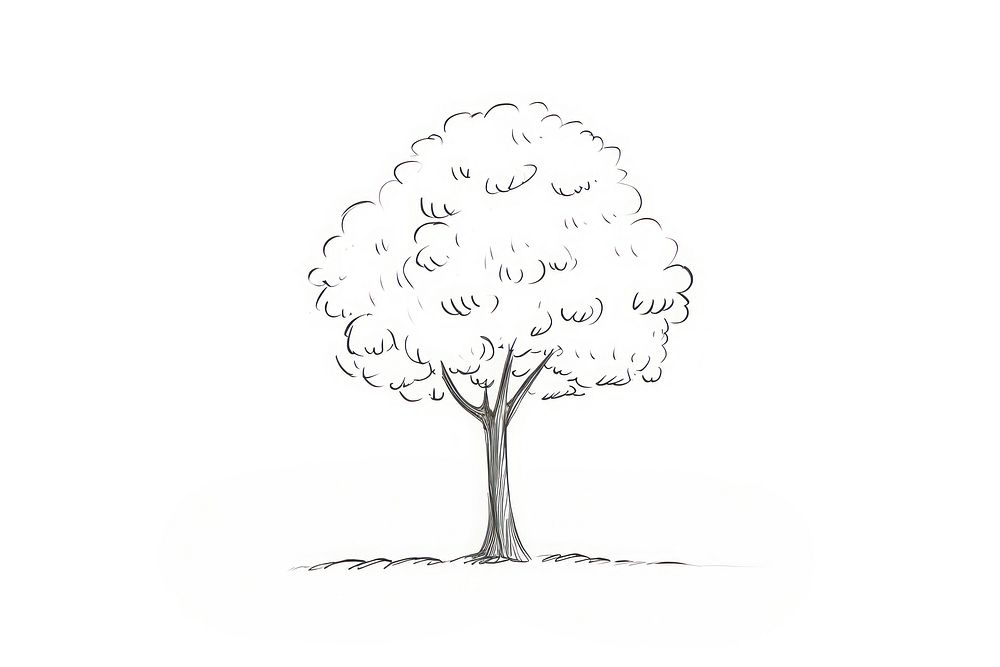 A tree drawing sketch white.