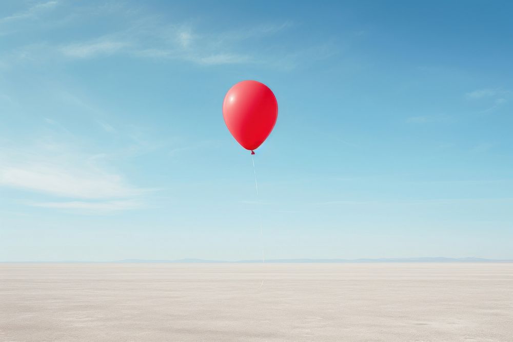 Red balloon sky tranquility landscape.