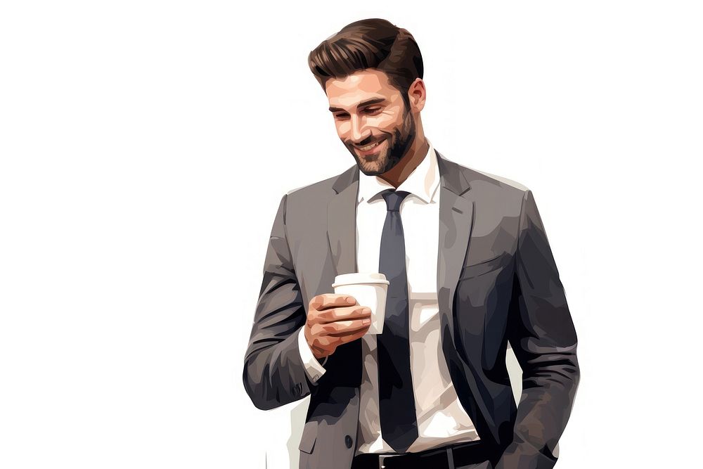  Businessman cup portrait smiling. AI generated Image by rawpixel.