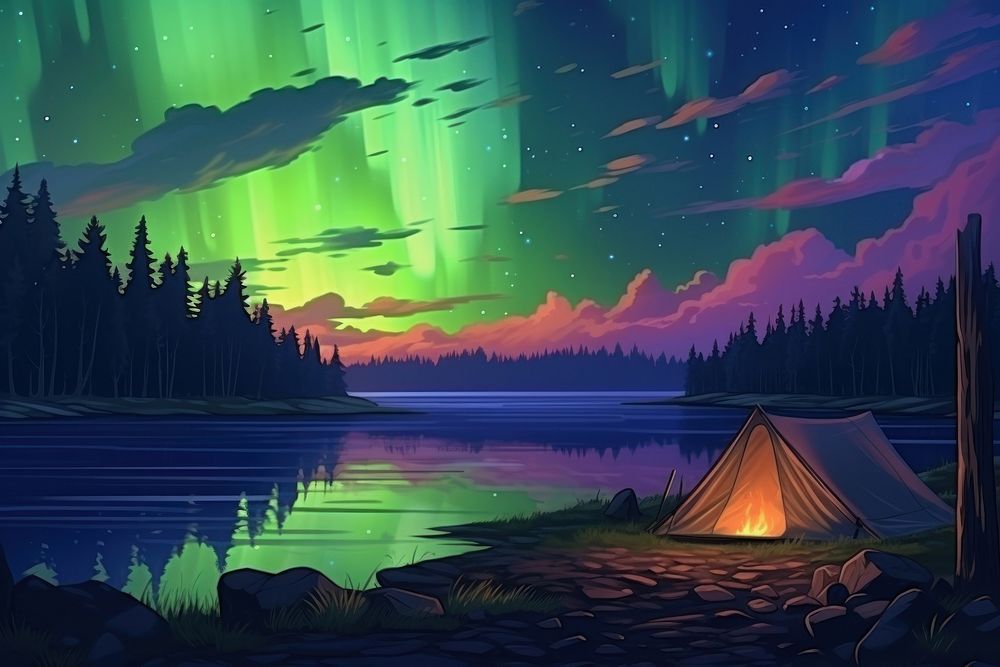 Aurora camp landscape outdoors camping.