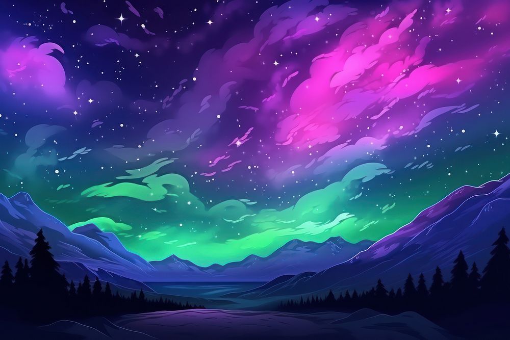 Aurora sky night landscape outdoors nature.