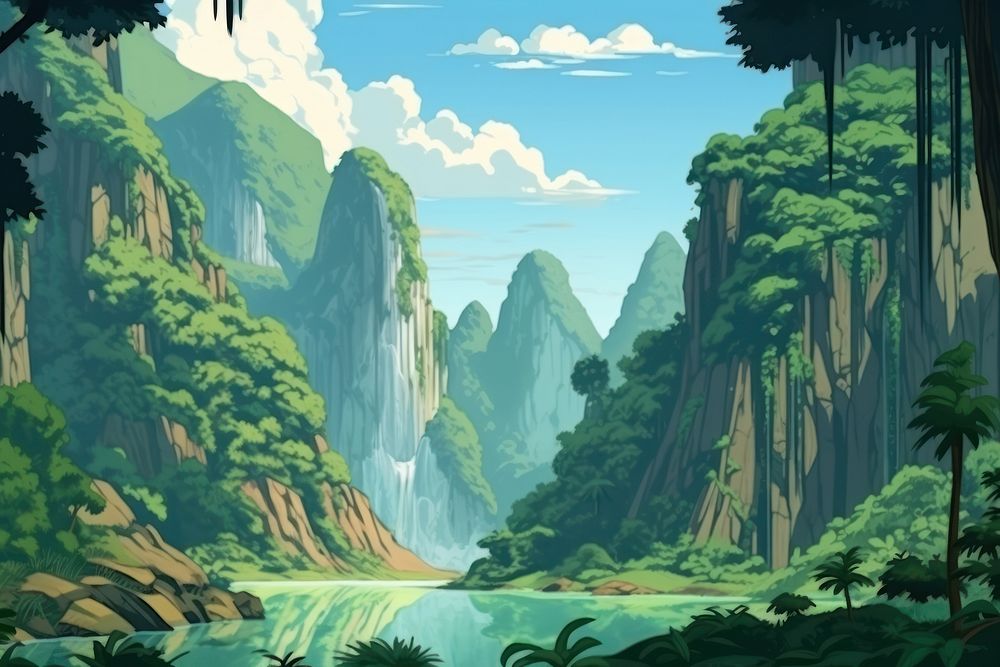 Famous rainforest landscape panoramic outdoors.
