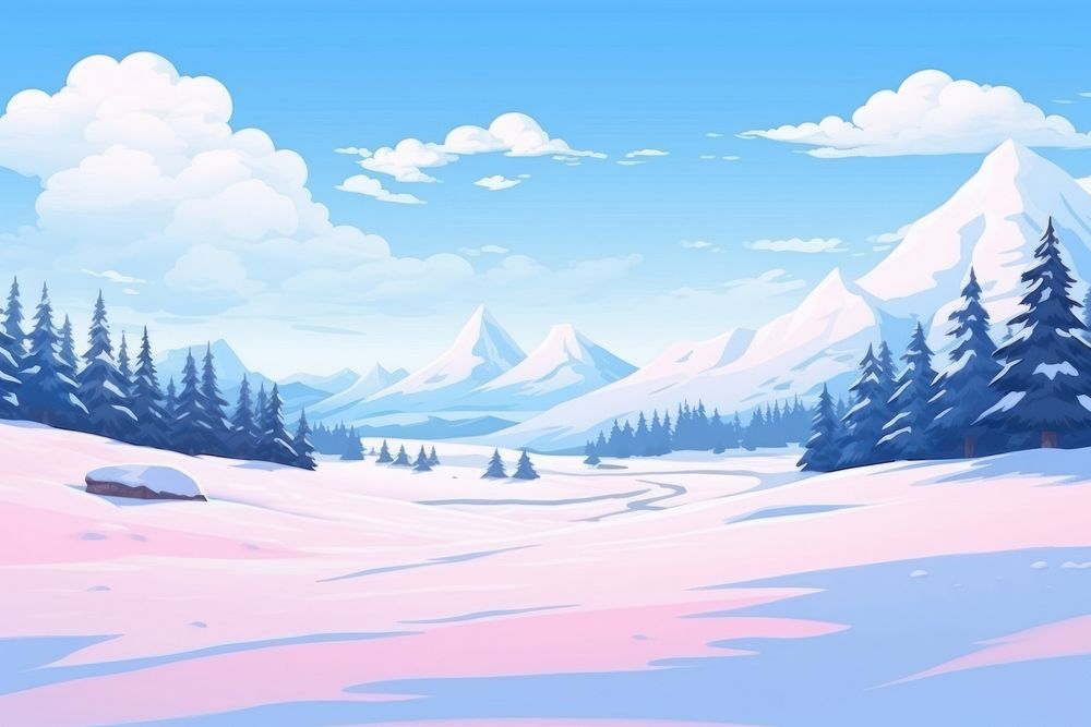 Snow field landscape backgrounds panoramic.