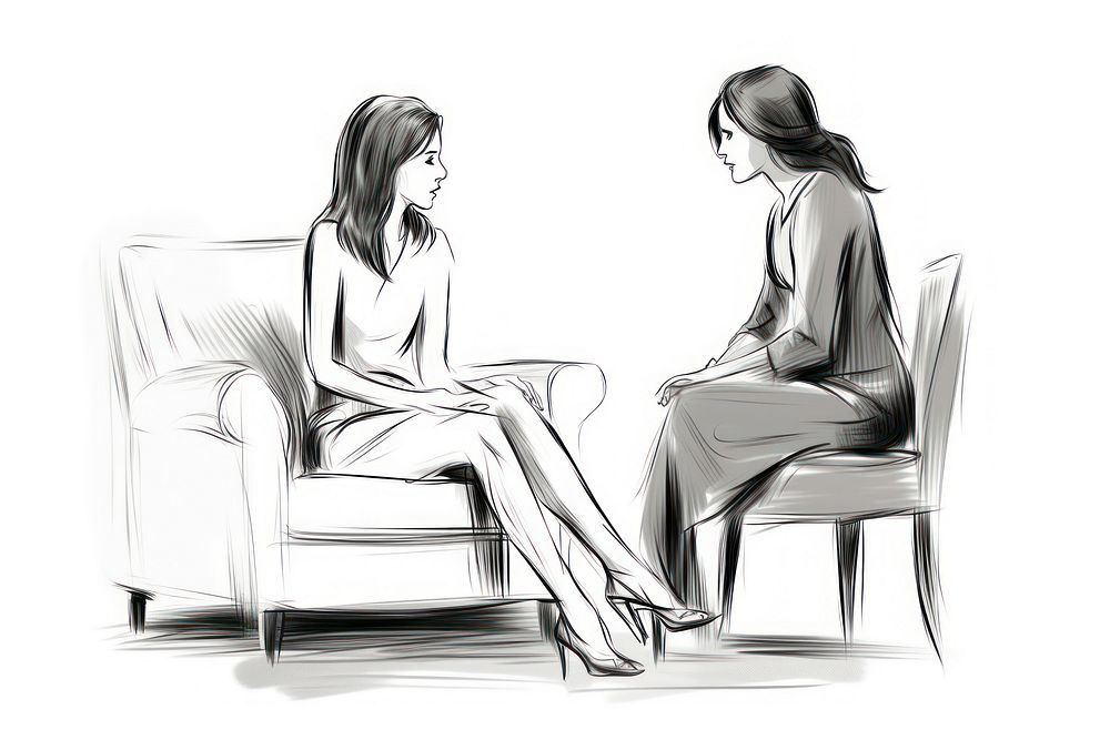 Psychology Doctor sketch conversation furniture.