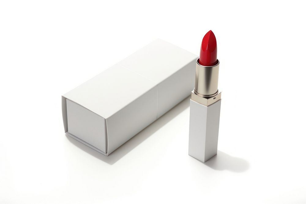 Lipstick box with lipstick side box cosmetics white background container.