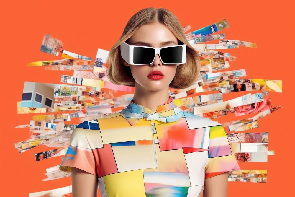Collage Retro dreamy fashion tech editorial sunglasses collage adult.