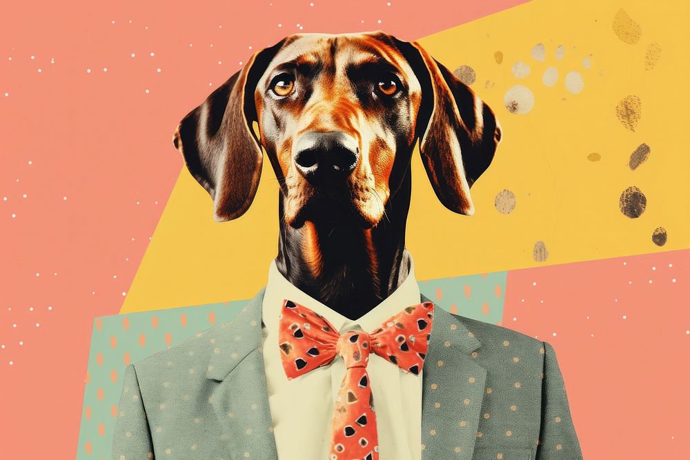 Collage Retro dreamy of dog business animal mammal hound.