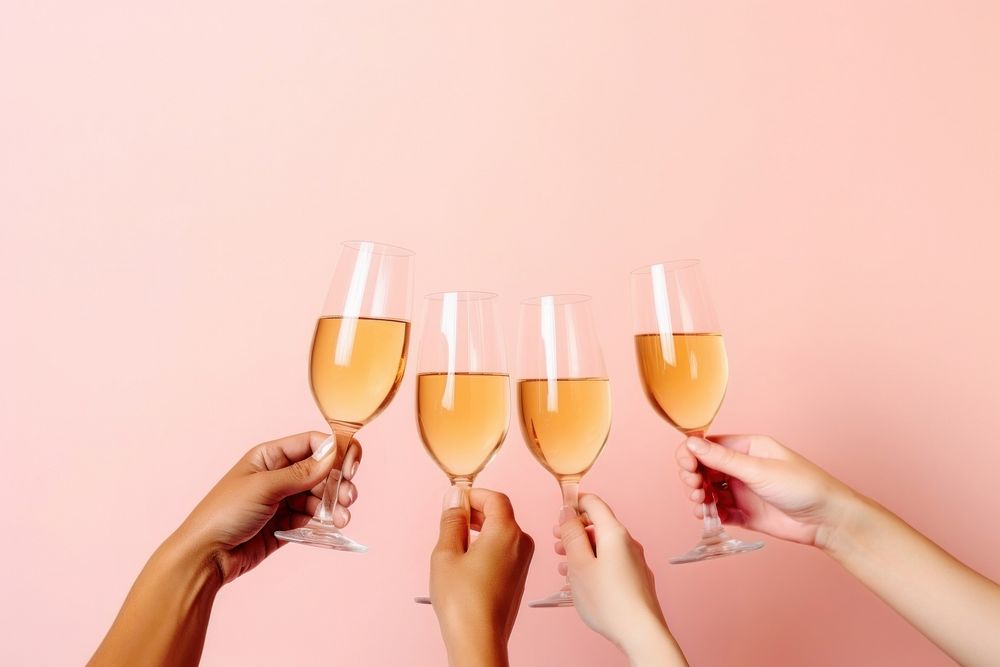 Raising a toast glass champagne drink. AI generated Image by rawpixel.