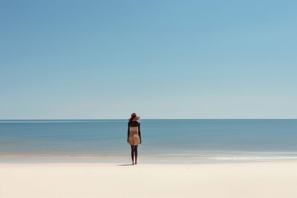 African girl on beach photography standing outdoors.