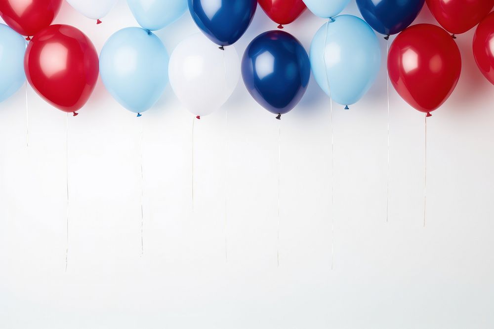 Red and blue balloons border celebration backgrounds anniversary.