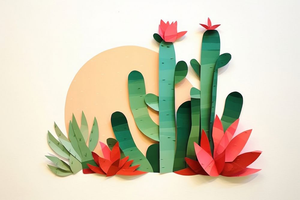Cactus art plant paper.