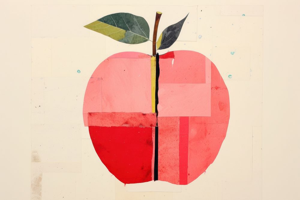 Apple art painting fruit.