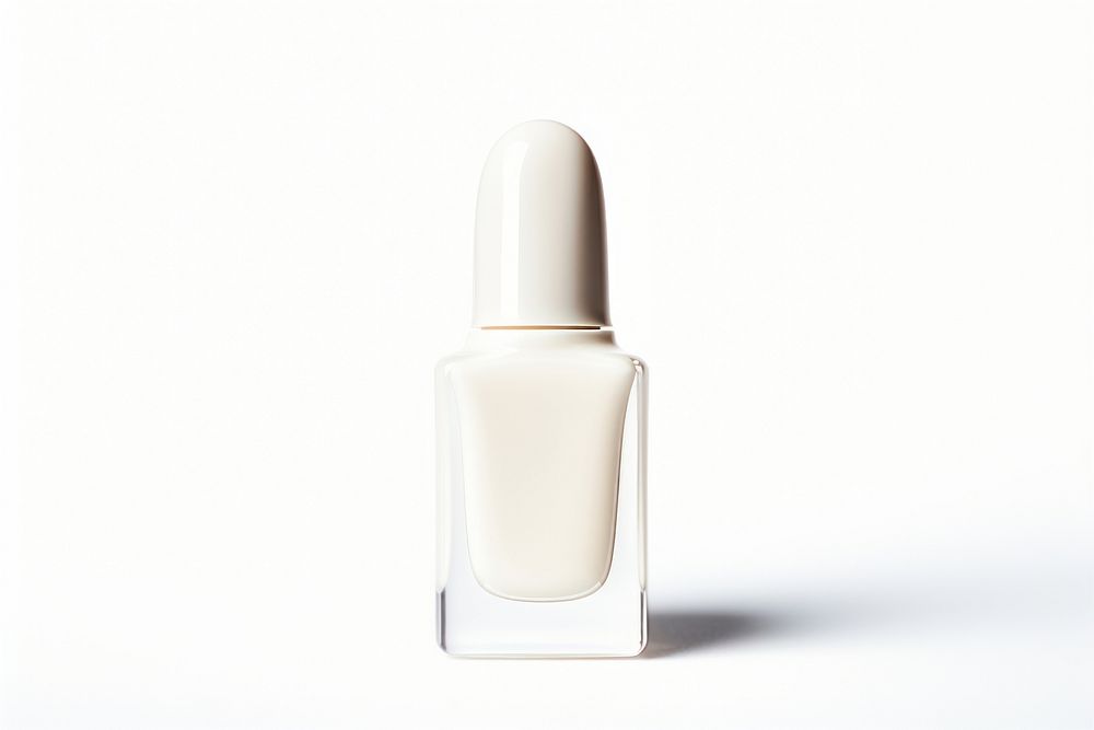 Nail polish bottle cosmetics white white background.