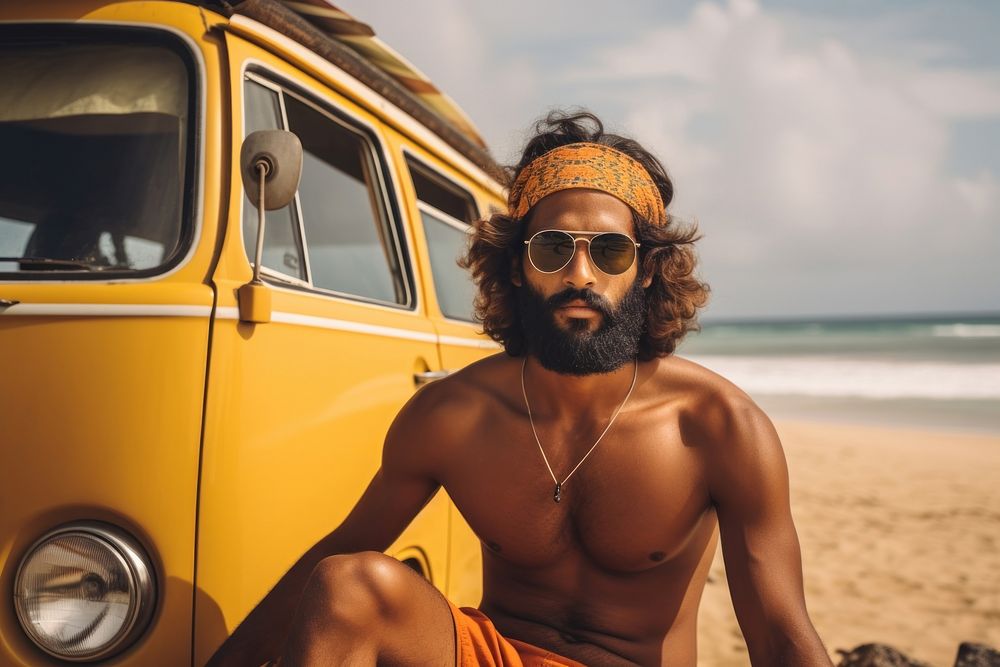 Sri Lankan man travelling vehicle beach adult.