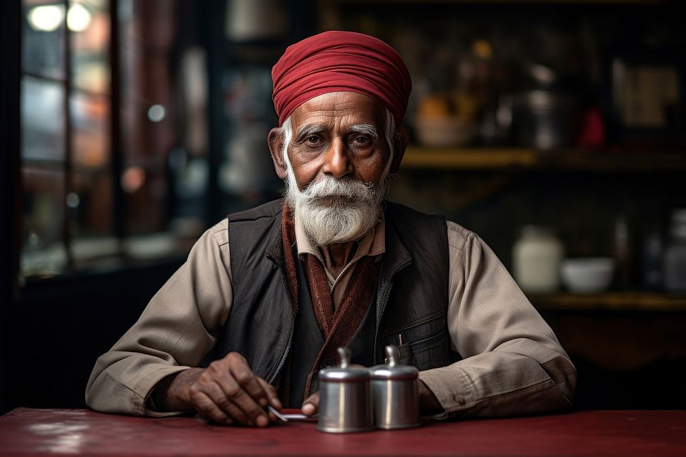 Elderly Indian Male portrait adult photo.