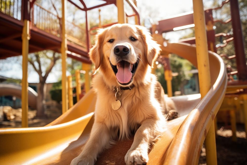 Golden retriever dog playground outdoors | Premium Photo - rawpixel