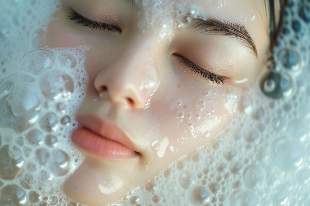 Japanese women washing face hairstyle.