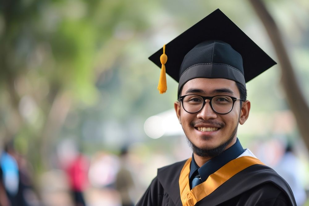 South asian male university students graduation glasses adult.