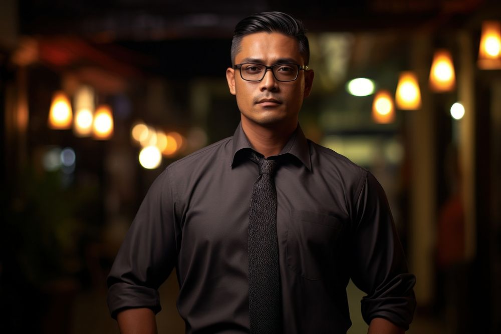 Malaysian portrait glasses shirt.