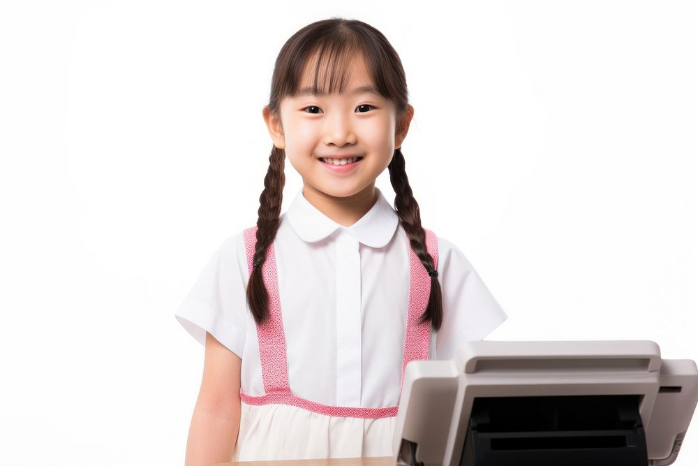 Little Japan girl cashier player Costume child electronics technology.