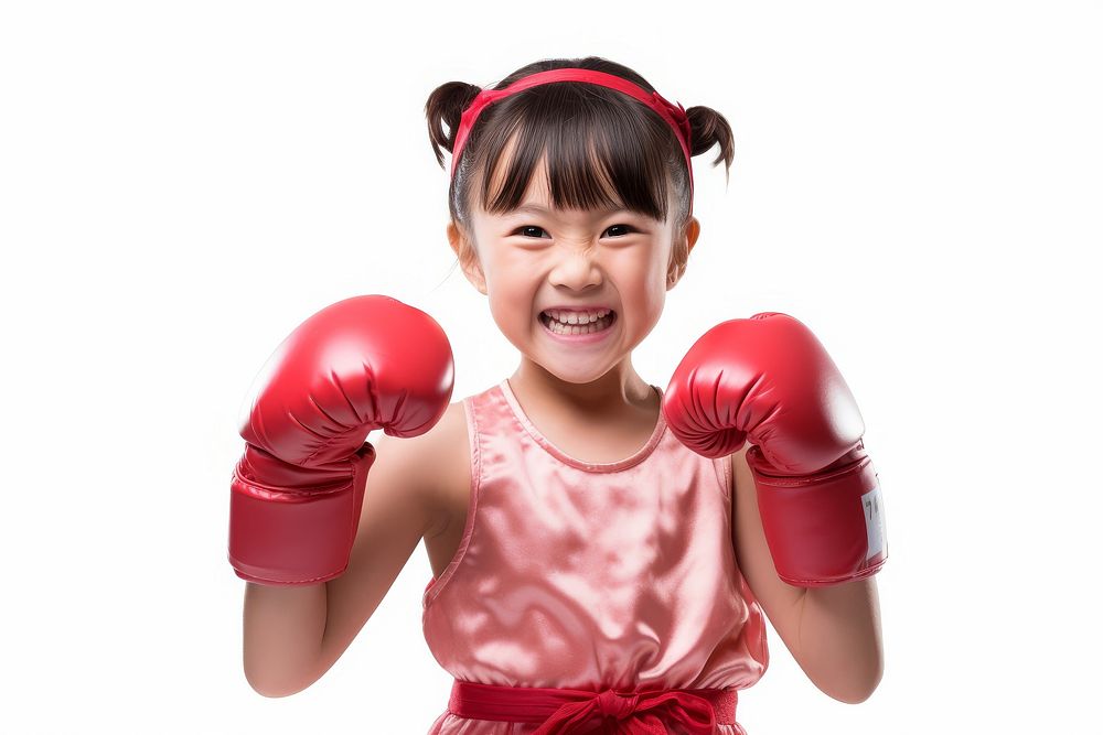 Little Japan girl boxer Costume portrait costume child.