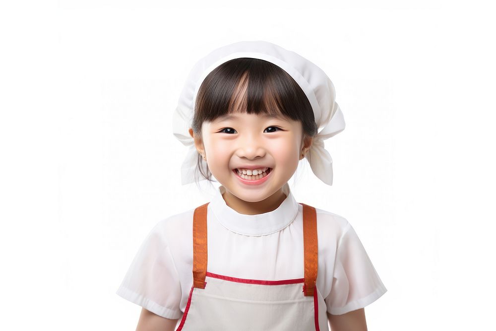 Little Korea girl butcher Costume costume child smile.