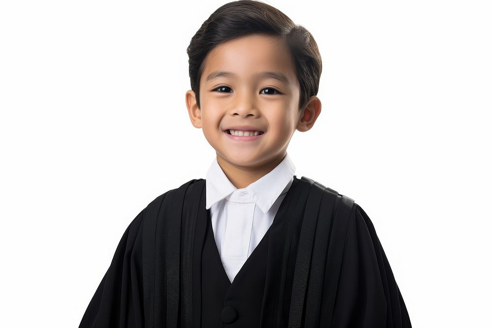 Macau kid lawyer Costume portrait smile happy.