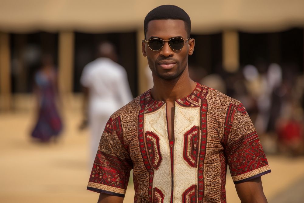 An african man model on fashion runway adult accessories sunglasses.