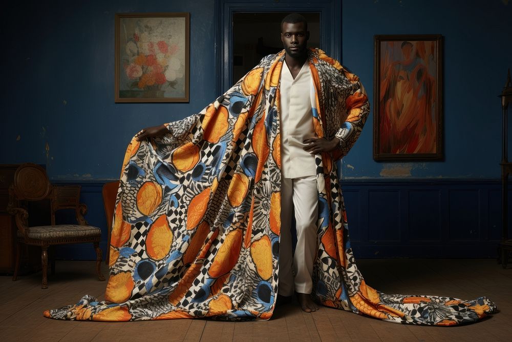 An african man model on fashion runway portrait dress adult.