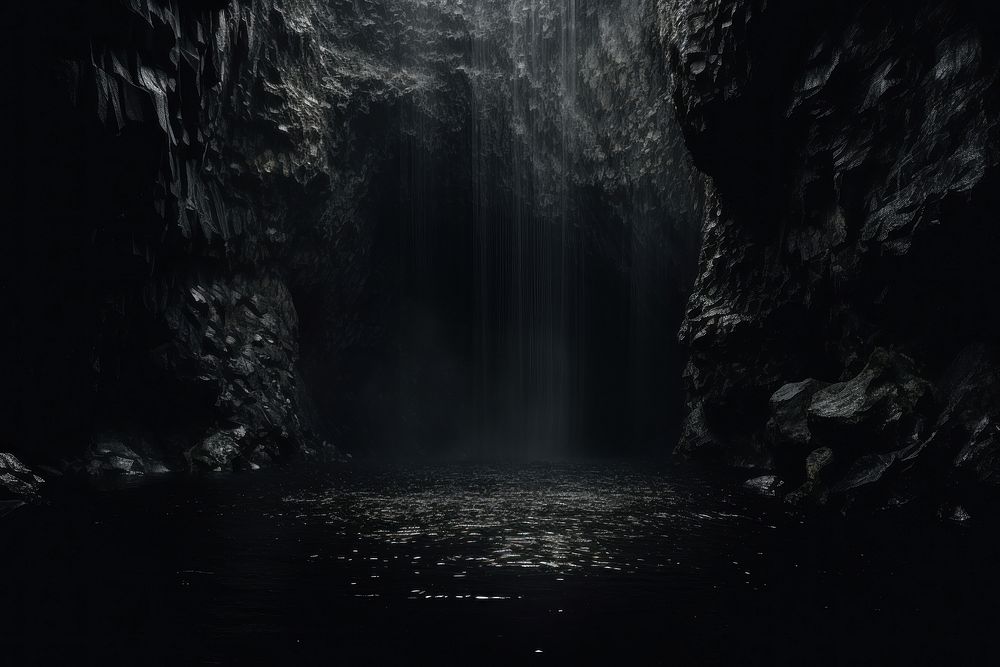 Dark background cave monochrome nature.