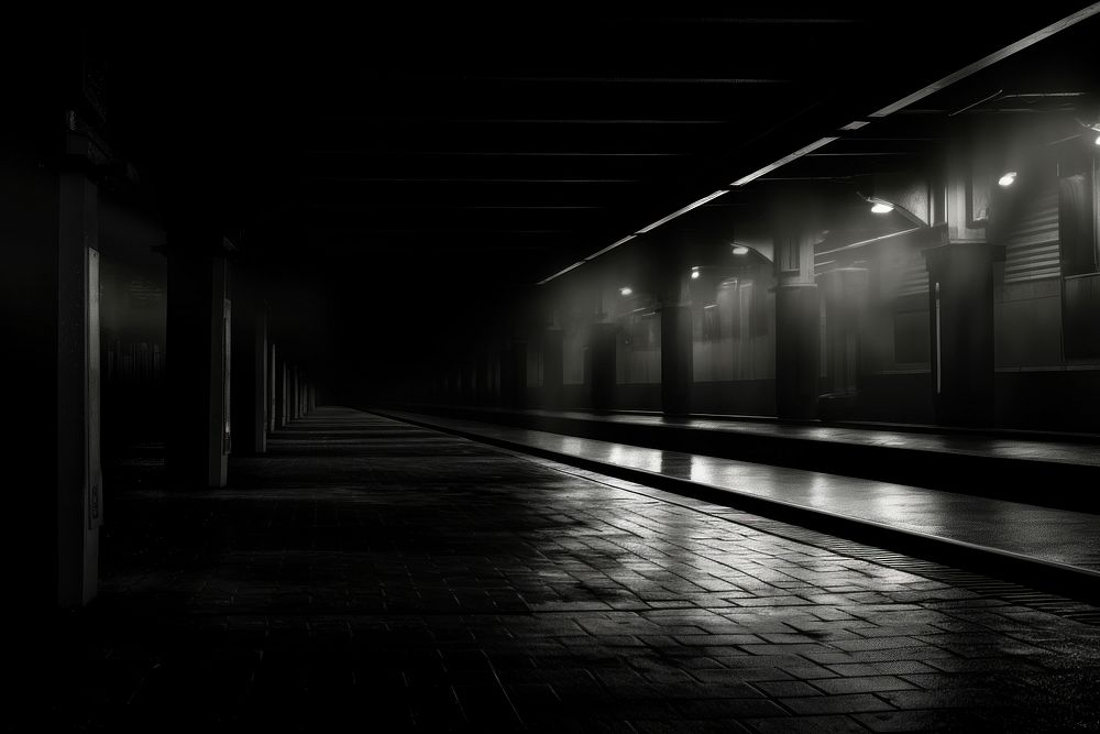 Dark background architecture monochrome corridor.