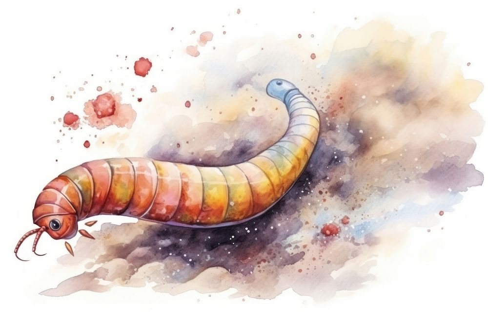  Sand worm animal invertebrate caterpillar. AI generated Image by rawpixel.