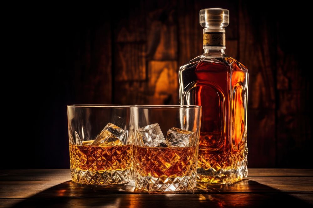 Whiskey bottle glass whisky.