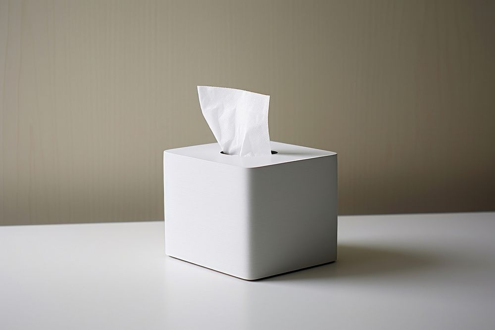 White tissue box with a tin box in bathroom paper lighting hygiene. AI generated Image by rawpixel.
