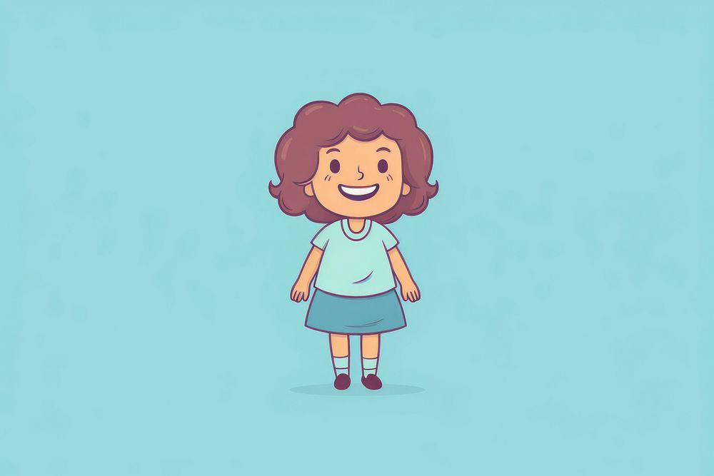 Cartoon illustrated happiness hairstyle. AI generated Image by rawpixel.