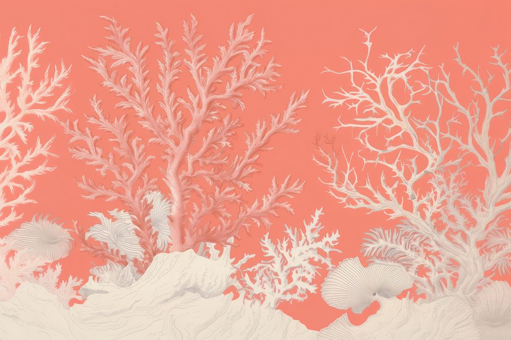 Toile wallpaper Coral pattern nature frost.