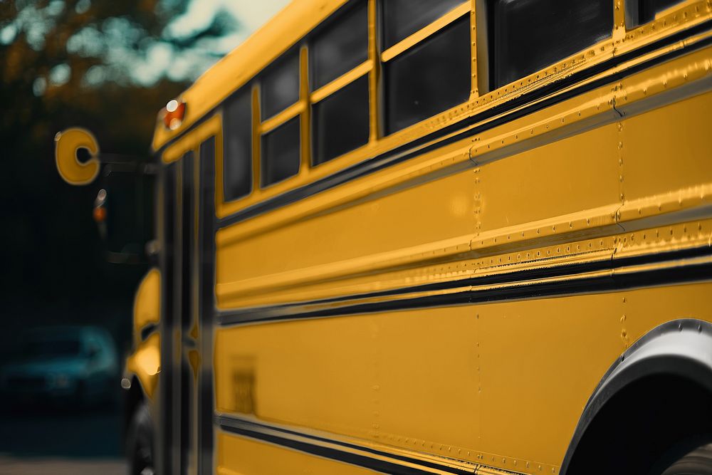 School bus mockup psd
