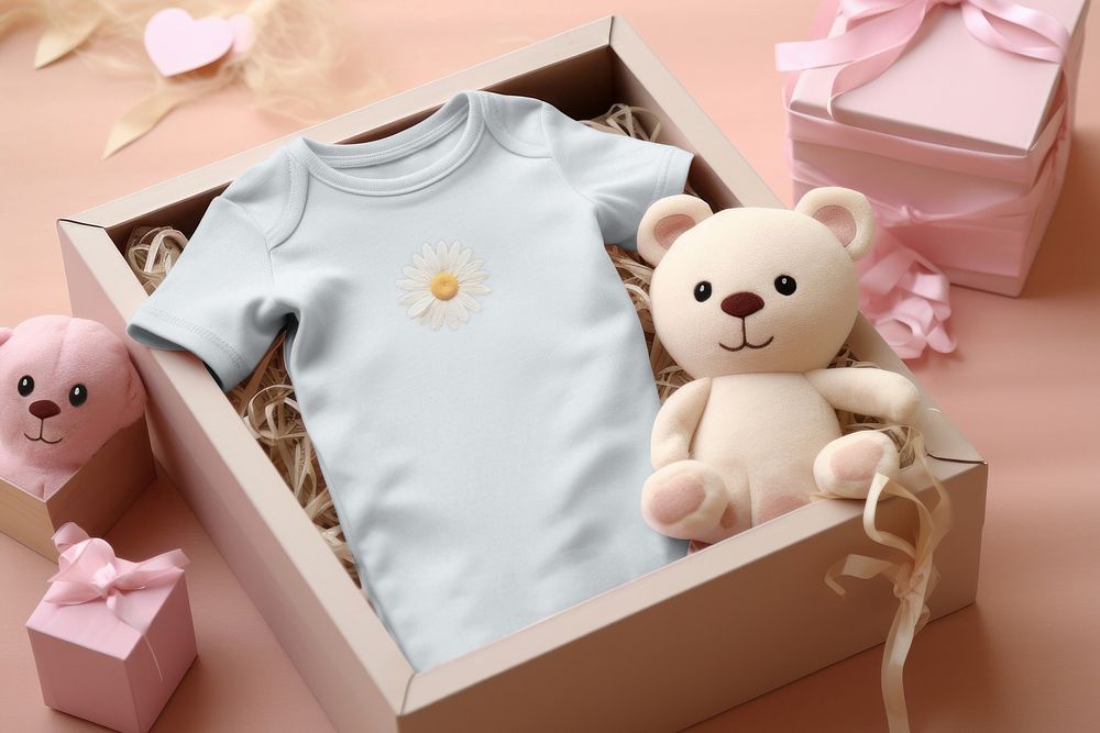 Baby romper in gift box